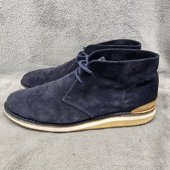 Greats Shoes Mens Size 13 Blue Suede Lace Up Chukka Boots - Picture 1 of 16